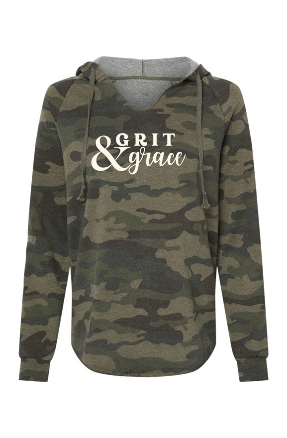 Grit and Grace Lightweight Camo Hooded Sweatshirt